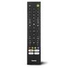 A black universal remote control is shown against a white background. Voir les images du produit