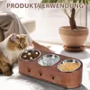 Katzen Futternapf erhöht, 3 Edelstahl Näpfe, Neigbar & Produktbild-Vorschau 2