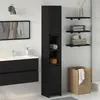 Möbel Badschrank Schwarz Eiche 30x30x183,5 cm Holzwerkstoff Produktbild-Vorschau 1