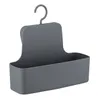 A gray hanging shower caddy with a hook. Produktbild-Vorschau