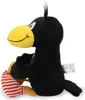 A plush toy raven sitting down, viewed from the side. Produktbild-Vorschau