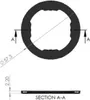 Technical drawing of a ring with dimensions and a cross-section view. Produktbild-Vorschau