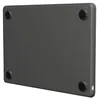 The underside of a dark gray MacBook Air case with four black rubber feet. Produktbild-Vorschau