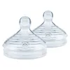 Two clear silicone baby bottle nipples are shown against a white background. Anteprima dell’immagine prodotto