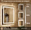 Badezimmerspiegel Touch 80 x 60cm LED 3 Lichtfarben dimmbar Produktbild-Vorschau 6