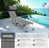 Chaise longue en aluminium Aurelie, rembourrée et pliable - Voir les images du produit 2