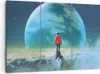 Bild auf Leinwand - Leinwandbild - Mann Planet - 105x70cm - Produktbild-Vorschau 1
