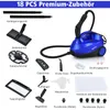 A collection of steam cleaner accessories and the steam cleaner itself, laid out on a white background. Voir les images du produit