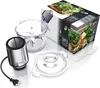 A food chopper and its packaging are displayed on a white background. Produktbild-Vorschau