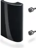 A black balcony door handle with two silver screws on a white background. Produktbild-Vorschau