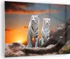 Bilder auf glas - Tiger weiß Rock Sonnenuntergang - 70x50cm Produktbild-Vorschau 1