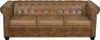 vidaXL Chesterfield-Sofa 3-Sitzer Kunstleder Braun Produktbild-Vorschau 1