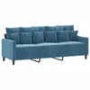 vidaXL 3-tlg. Sofagarnitur mit Kissen Blau Samt Produktbild-Vorschau 5