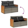The Living Store Gartensofa 2-Sitzer mit Kissen Grau Poly Produktbild-Vorschau 8