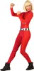 A woman dressed in a red spy costume posing. Podgląd zdjęcia produktu