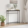 Möbel Konsolentisch mit Regal Schwarze Eiche 75 x 19,5 x 75 Produktbild-Vorschau 1