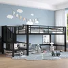Merax Etagenbett Halbhohes 90x200 cm, Hochbett mit Produktbild-Vorschau 1