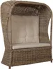 A wicker chair with a canopy and cushions. Podgląd zdjęcia produktu