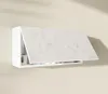 A white wall-mounted cabinet with a marble-patterned door is shown slightly ajar. Produktbild-Vorschau