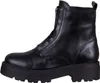 A black leather boot with a zipper closure and a thick sole, shown from the side against a white background. Anteprima dell’immagine prodotto
