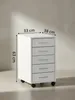 Technische Zeichnung des weißen Rollcontainers mit exakten Maßangaben von 33 cm Breite und der Gesamthöhe inklusive Lenkrollen._#sku_SAFWL5.273# Produktbild-Vorschau