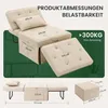 Product dimensions and load capacity information for a sofa bed. Náhled obrázku produktu
