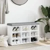 Lavice na boty bílá 82 x 32 x 50 cm Materiál na bázi dřeva Náhled obrázku produktu 3
