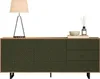 A sideboard with a lamp, a bowl, and a diffuser on top, presented against a white background. Podgląd zdjęcia produktu