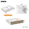 HOROW Lavabo da 50 cm Lavabo a parete Lavabo sospeso in Anteprima dell’immagine prodotto 8