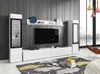 A modern living room with a white entertainment center and TV. Náhľad obrázku produktu
