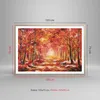 Gerahmtes Poster - Rahmen in heller Eiche - Herbst Wald Rot Produktbild-Vorschau 5