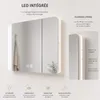 Armoire miroir LED salle de bain blanche - 80 cm - ELINA Voir les images du produit 3