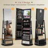 COSTWAY Armoire à bijoux 360°, armoire à glace avec miroir Voir les images du produit 4