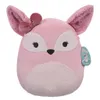 A pink plush toy fox with large ears and a bow on its head, presented against a white background. Produktbild-Vorschau