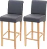 Two gray bar stools with wooden legs are shown against a white background. Produktbild-Vorschau