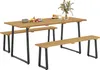 Outsunny Sitzgruppe 3-teilig Holz Essgruppe für 6 Personen Produktbild-Vorschau 1
