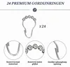 Douchegordijnstang U/L-Form 75×(150-190)×75 cm, Edelstahl, 24 Ringe Voir les images du produit
