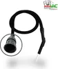 A black vacuum cleaner hose with a connector and a crevice tool attachment, set against a white background with a logo in the top right corner. Produktbild-Vorschau
