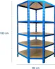 Scaffale angolare Blu 180 x 90 x 42 x 60 cm Anteprima dell’immagine prodotto 5