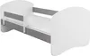 A white and gray children's bed with safety rails, shown from a diagonal angle on a white background. Náhľad obrázku produktu
