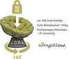 sunnypillow Papasansessel | Rattansessel mit Kissen rund Produktbild-Vorschau 3