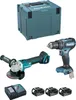 A collection of Makita power tools and accessories laid out on a white background. Produktbild-Vorschau