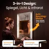 Dalsys Infrarotheizung Spiegel 80x60cm 400W mit schwarzem Produktbild-Vorschau 3