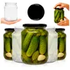 A collection of glass jars filled with pickles, along with a separate empty jar and a lid. Produktbild-Vorschau