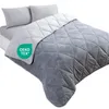 Wellsoft Bettdecke Grau 220x240 cm – Wendbare Produktbild-Vorschau 2
