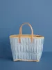 Rice Raffia Einkaufstasche Groß Türkis Blau Produktbild-Vorschau 2