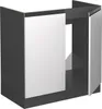 A 3D render of a kitchen base cabinet with two doors, one white and one anthracite. Náhled obrázku produktu