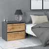 STIV Möbel | Schuhschrank mit Klappen | Grau Matt / Eiche Produktbild-Vorschau 4