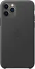 The back of a black iPhone 11 Pro case with the Apple logo embossed in the center. Produktbild-Vorschau
