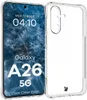 A clear phone case is shown next to a smartphone displaying a turtle image and time. Produktbild-Vorschau